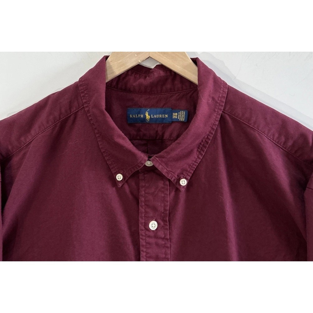 Mens Big &‎ Tall Polo Ralph Lauren L/S Button Down Shirt Sz 3XB EC